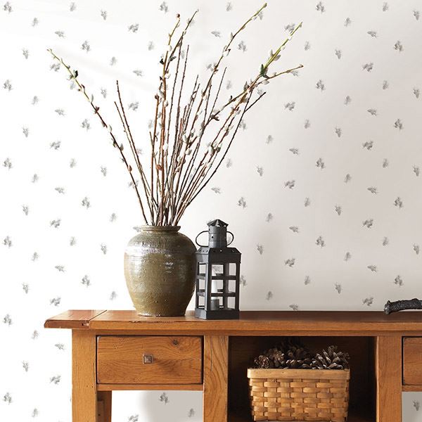 pinecone-toss-light-grey-conifer-wallpaper-york-wallcoverings-3118-494610 - York Wallpaper Wallpaper
