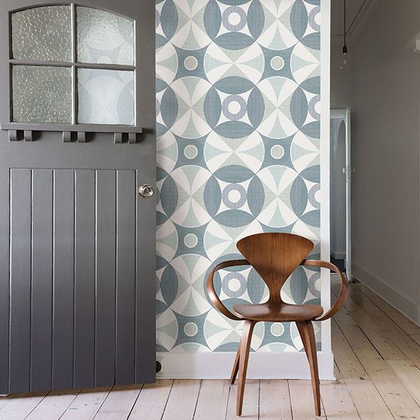 ellis-teal-geometric-wallpaper-york-wallcoverings-2821-25132 - York Wallcoverings Wallpaper