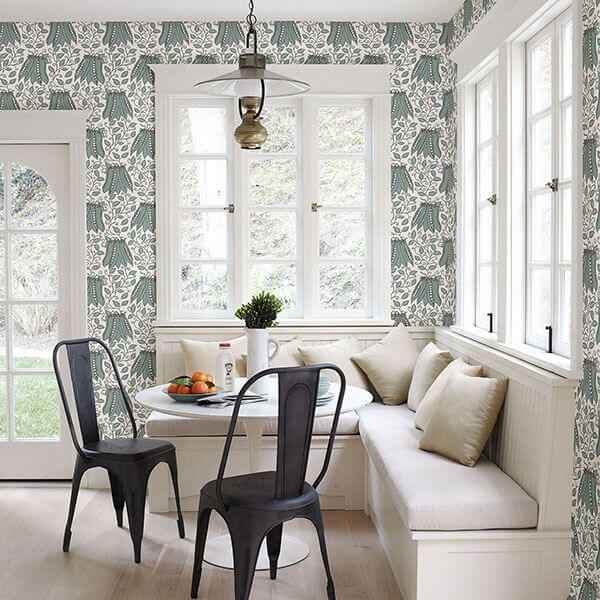 Peas in a Pod Turquoise Garden Wallpaper - York Wallcoverings - 2821-25121 - York Wallcoverings Wallpaper