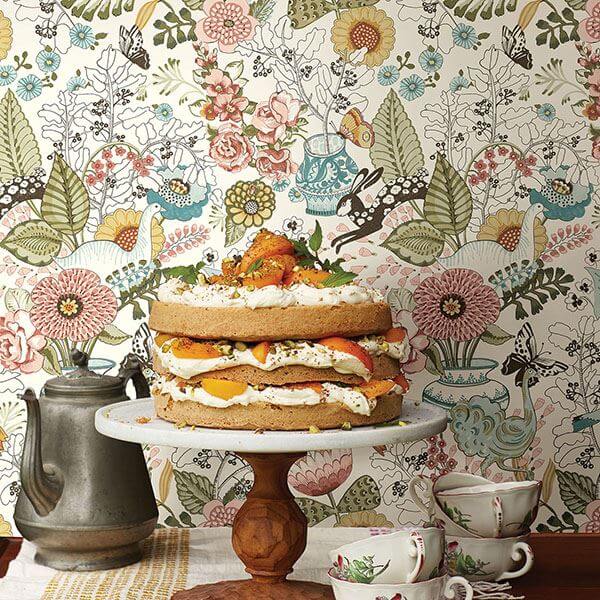 whimsy-pink-fauna-wallpaper-york-wallcoverings-2821-12802 - York Wallcoverings Wallpaper