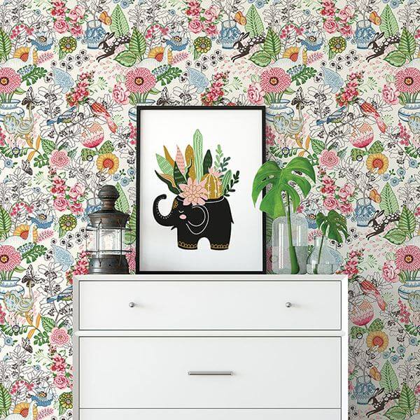 whimsy-multicolor-fauna-wallpaper-york-wallcoverings-2821-12801 - York Wallcoverings Wallpaper