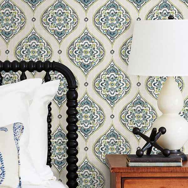 Adele Green Damask Wallpaper - York Wallcoverings - 2821-25148 - York Wallcoverings Wallpaper