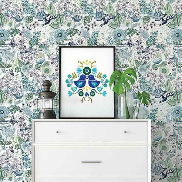 Whimsy Blue Fauna Wallpaper - York Wallcoverings - 2821-12804 - York Wallcoverings Wallpaper