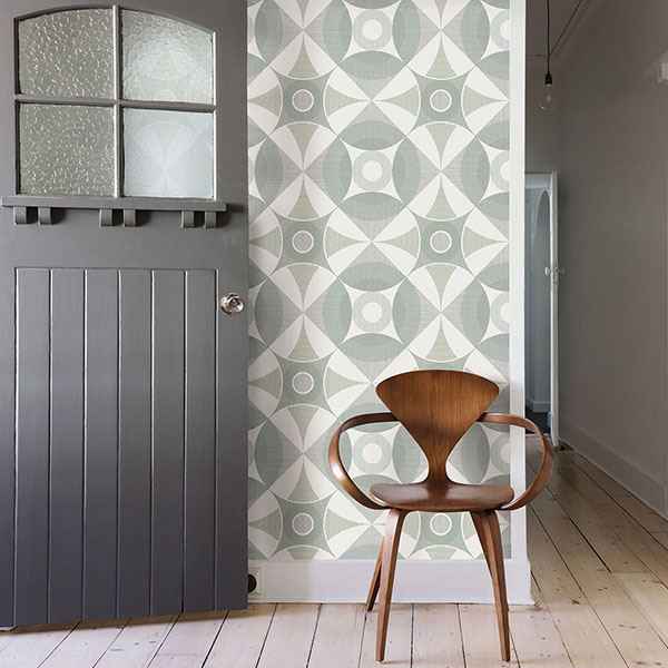 Ellis Sage Geometric Wallpaper - York Wallcoverings - 2821-25135 - York Wallcoverings Wallpaper