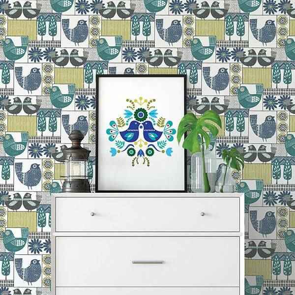 Hennika Multicolor Patchwork Wallpaper - York Wallcoverings - 2821-25114 - York Wallcoverings Wallpaper