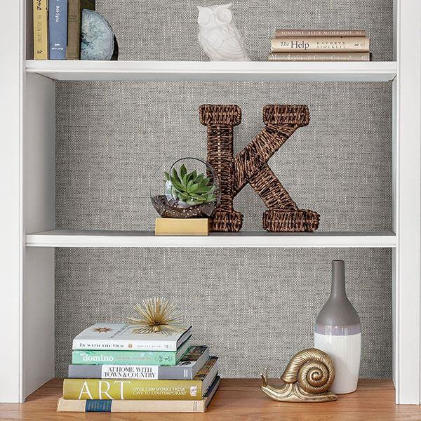 grey-poplin-texture-peel-and-stick-wallpaper-york-wallcoverings-nu2873 - York Wallcoverings Wallpaper