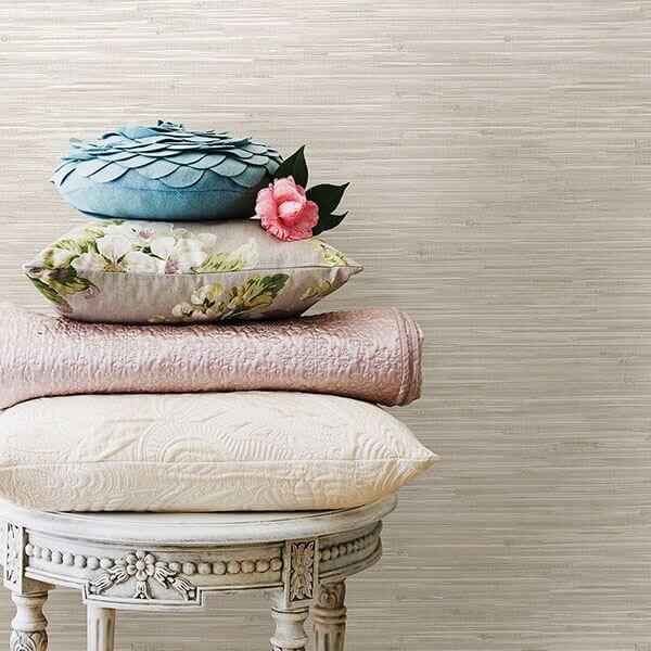 Cream Grassweave Peel and Stick Wallpaper - York Wallcoverings - NUS2875 - York Wallcoverings Wallpaper