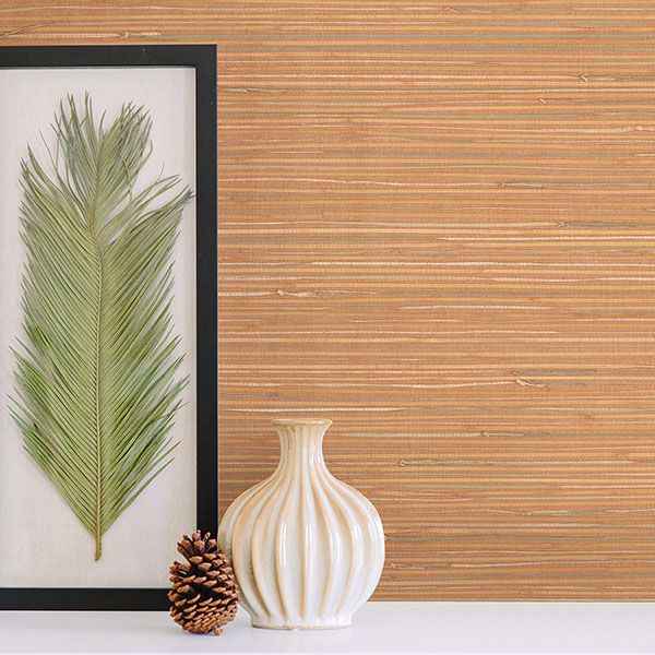 Li Na Light Brown Grasscloth Wallpaper - York Wallcoverings - 63-65424 - York Wallcoverings Wallpaper