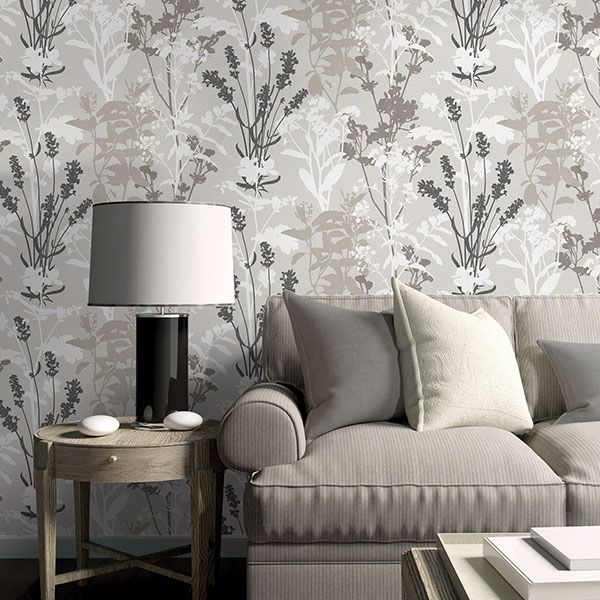 pippin-grey-wild-flowers-wallpaper-york-wallcoverings-2814-24571 - York Wallpaper Wallpaper