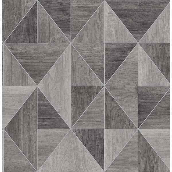 Simpson Grey Geometric Wood Wallpaper - York Wallcoverings - 2814-24963