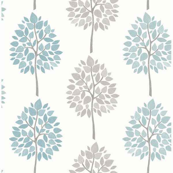 Saar Aqua Tree Wallpaper - York Wallcoverings - 2814-24970