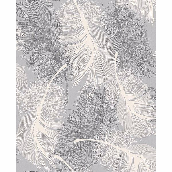 hurston-grey-feather-wallpaper-york-wallcoverings-2814-m0923 - York Wallcoverings Wallpaper