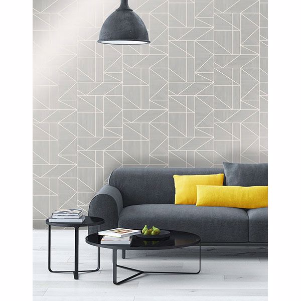 malvolio-silver-silver-geometric-wallpaper-york-wallcoverings-2836-m1381 - York Wallpaper Wallpaper