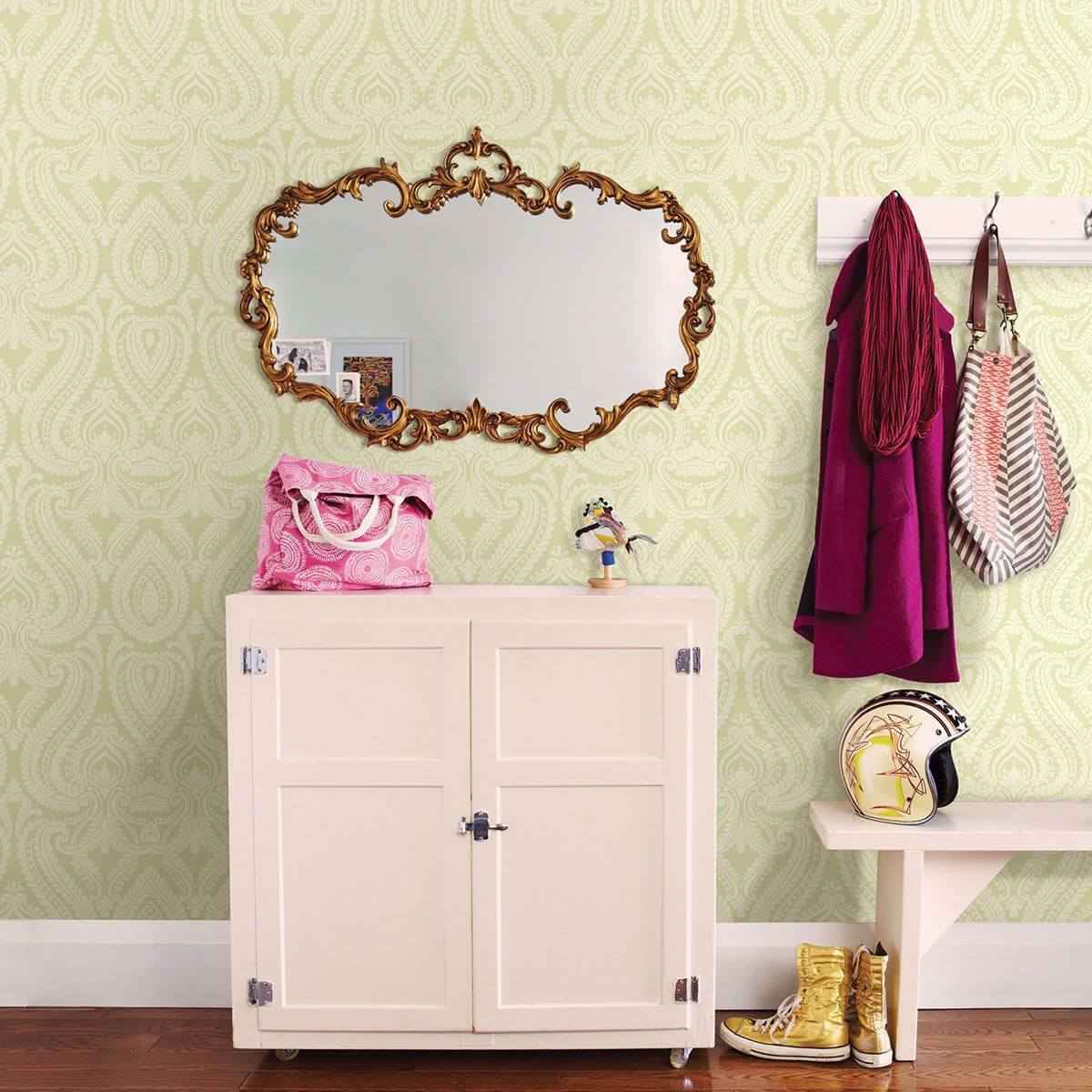 Imperial Green Modern Damask Wallpaper - York Wallcoverings - 2535-20623 - York Wallcoverings Wallpaper