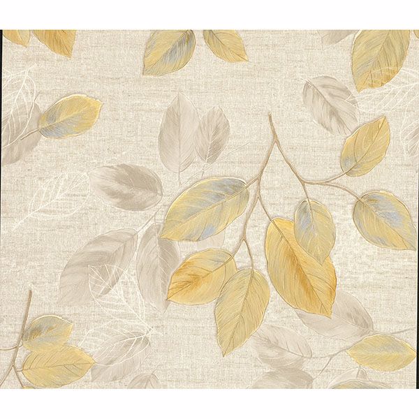dorado-beige-leaf-toss-wallpaper-york-wallcoverings-2835-di40401 - York Wallcoverings Wallpaper