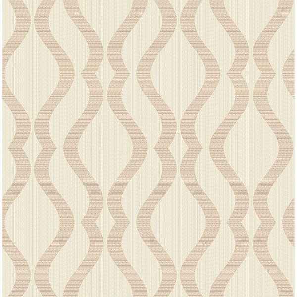 Yves Rose Gold Ogee Wallpaper - York Wallcoverings - 2834-25065 - York Wallcoverings Wallpaper
