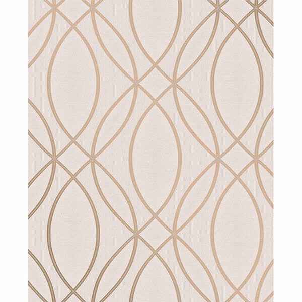 Lisandro Rose Gold Geometric Lattice Wallpaper - York Wallcoverings - 2834-42345