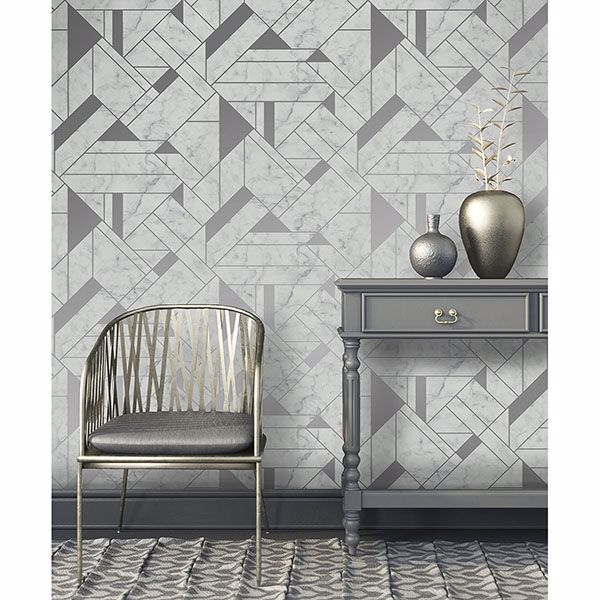 gulliver-silver-marble-geometric-wallpaper-york-wallcoverings-2834-m1467 - York Wallcoverings Wallpaper