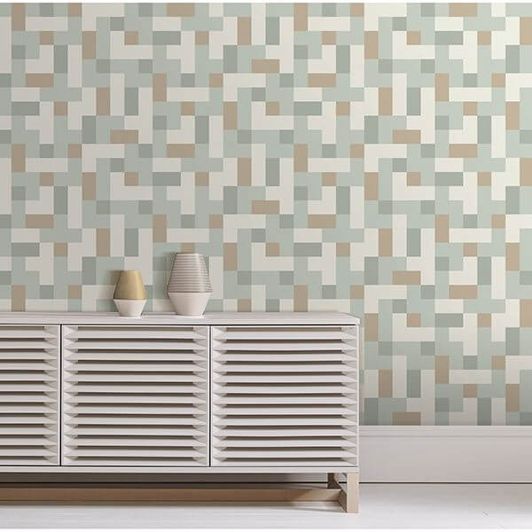 alby-mint-geometric-wallpaper-york-wallcoverings-2889-25222 - York Wallcoverings Wallpaper