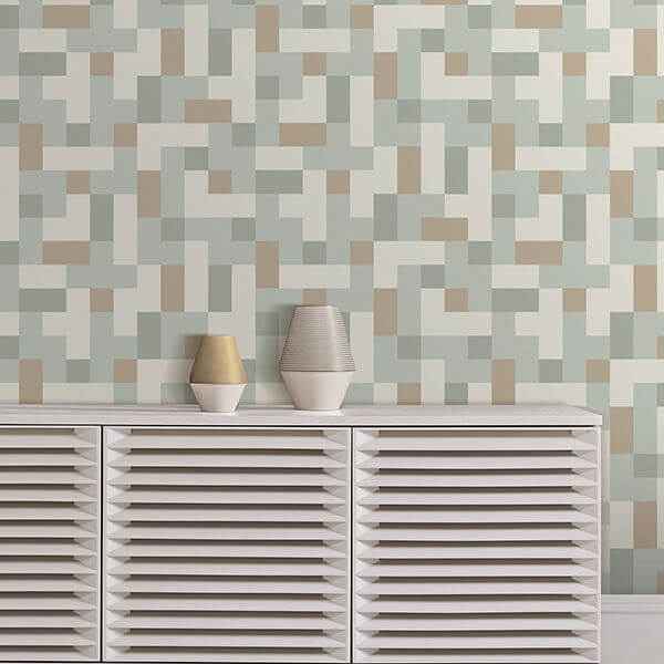 Alby Mint Geometric Wallpaper - York Wallcoverings - 2889-25222 - York Wallcoverings Wallpaper