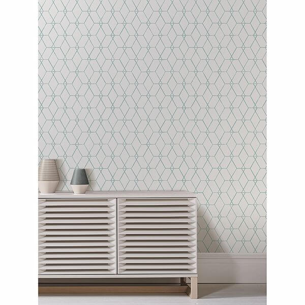 osterlen-teal-trellis-wallpaper-york-wallcoverings-2889-25251 - York Wallcoverings Wallpaper