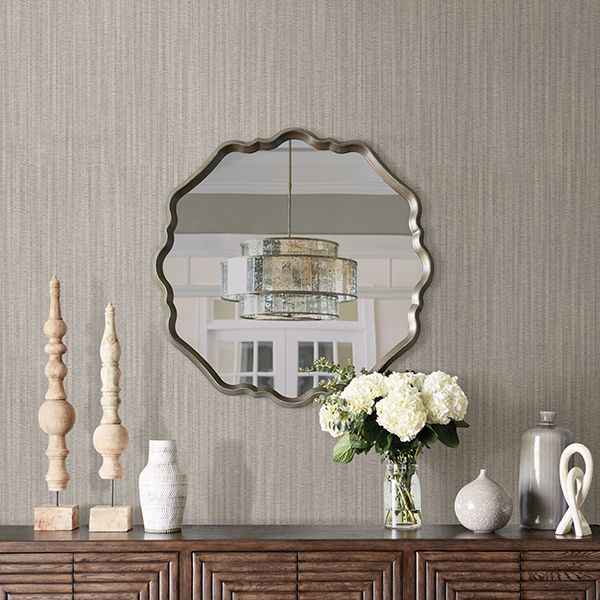 Volantis Grey Textured Stripe Wallpaper - York Wallcoverings - 2830-2721 - York Wallcoverings Wallpaper