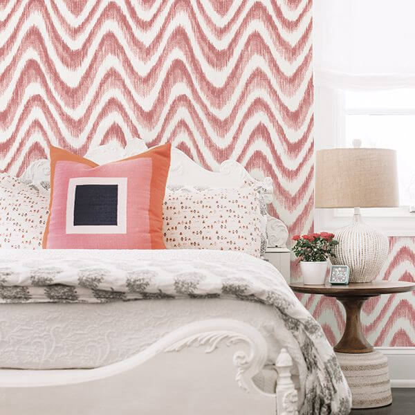 bargello-red-faux-grasscloth-wave-wallpaper-york-wallcoverings-2901-25405 - York Wallpaper Wallpaper