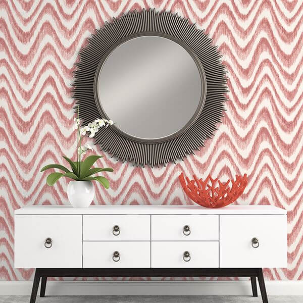 bargello-red-faux-grasscloth-wave-wallpaper-york-wallcoverings-2901-25405 - York Wallpaper Wallpaper