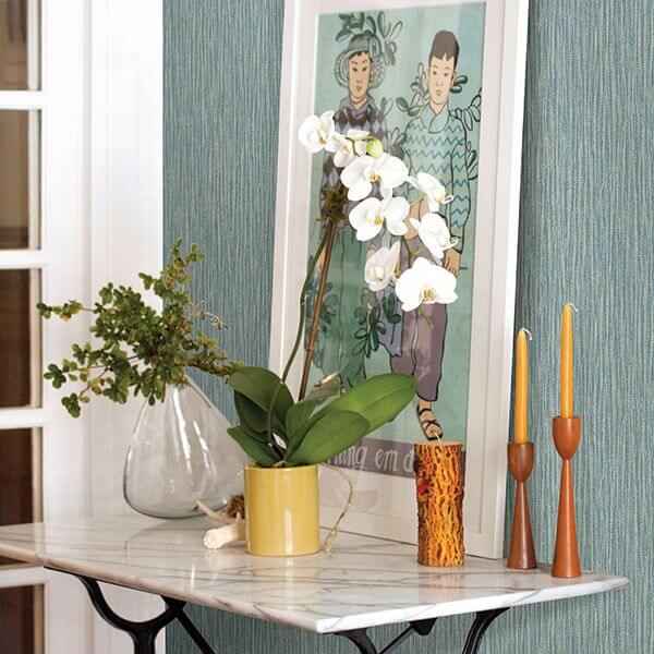 Raffia Thames Aqua Faux Grasscloth Wallpaper - York Wallcoverings - 2901-25420 - York Wallcoverings Wallpaper