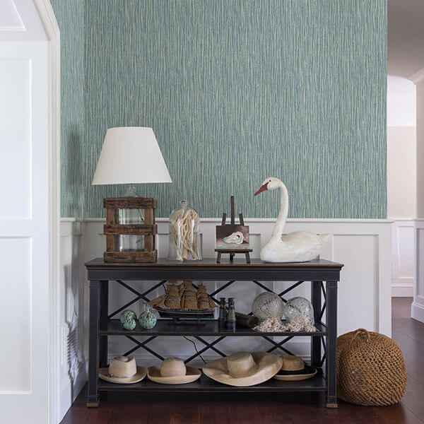 Raffia Thames Aqua Faux Grasscloth Wallpaper - York Wallcoverings - 2901-25420 - York Wallcoverings Wallpaper