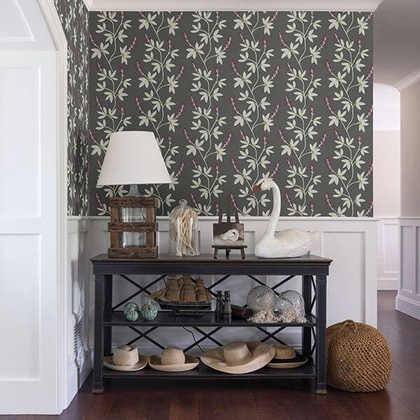 linnea-elsa-charcoal-botanical-trail-wallpaper-york-wallcoverings-2901-25439 - York Wallcoverings Papel pintado