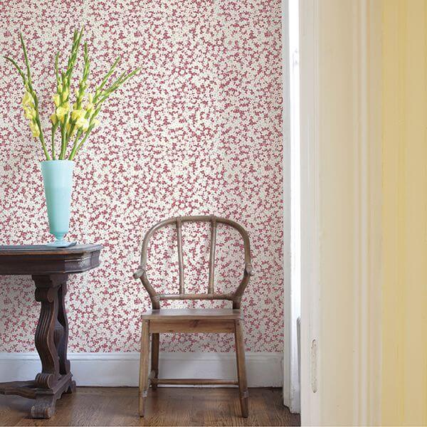 giverny-pink-miniature-floral-wallpaper-york-wallcoverings-2901-25446 - York Wallcoverings Papel pintado