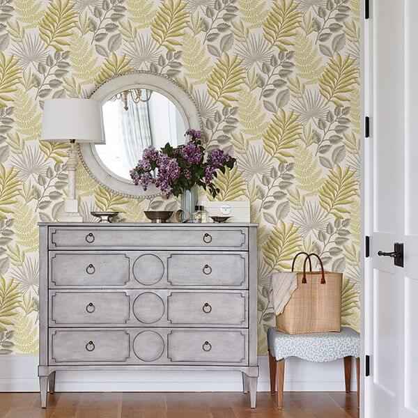 Palomas Mustard Botanical Wallpaper - York Wallcoverings - 2901-87502 - York Wallcoverings Wallpaper