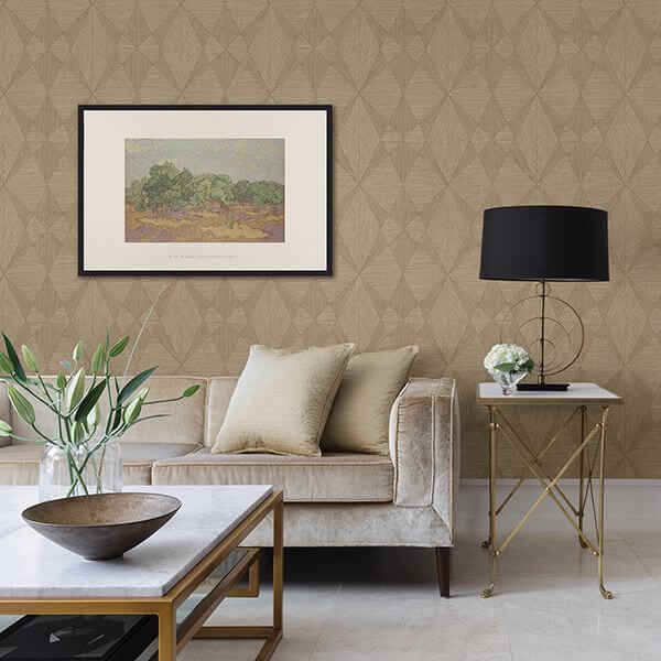 intrinsic-light-brown-geometric-wood-wallpaper-york-wallcoverings-2908-25330 - York Wallcoverings Papel pintado