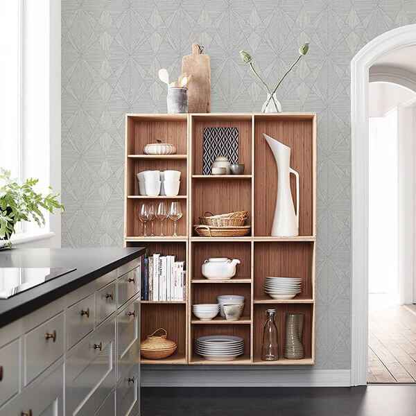 Intrinsic Silver Geometric Wood Wallpaper - York Wallcoverings - 2908-25333 - York Wallcoverings Wallpaper