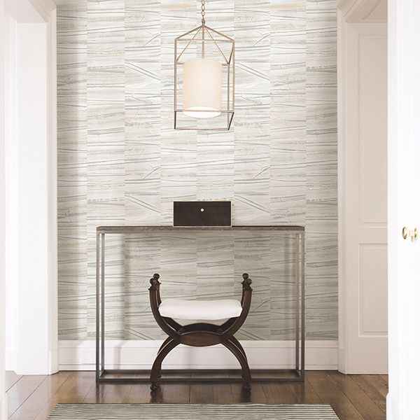 Lithos Grey Geometric Marble Wallpaper - York Wallcoverings - 2908-87121 - York Wallcoverings Wallpaper