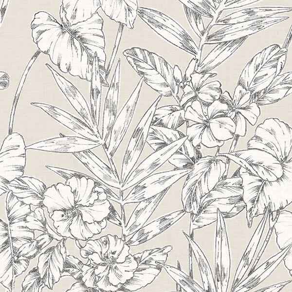 Grey Cayman Peel and Stick Wallpaper - York Wallcoverings - NUS3145
