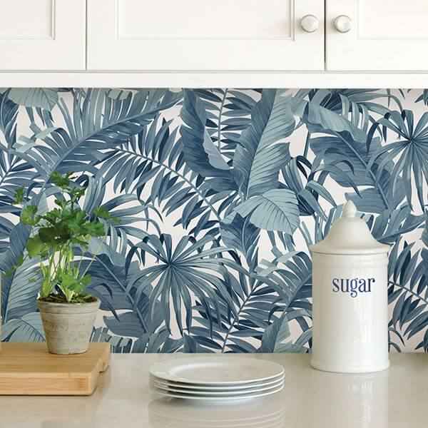 Blue Maui Peel and Stick Wallpaper - York Wallcoverings - NUS3148 - York Wallcoverings Wallpaper