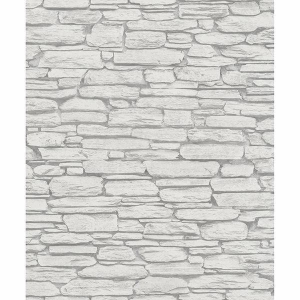 kamen-light-grey-stone-wallpaper-york-wallcoverings-mg81902 - York Wallcoverings Wallpaper