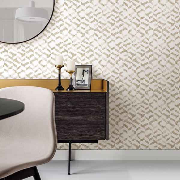 Instep Champagne Abstract Geometric Wallpaper - York Wallcoverings - 2902-25500 - York Wallcoverings Wallpaper