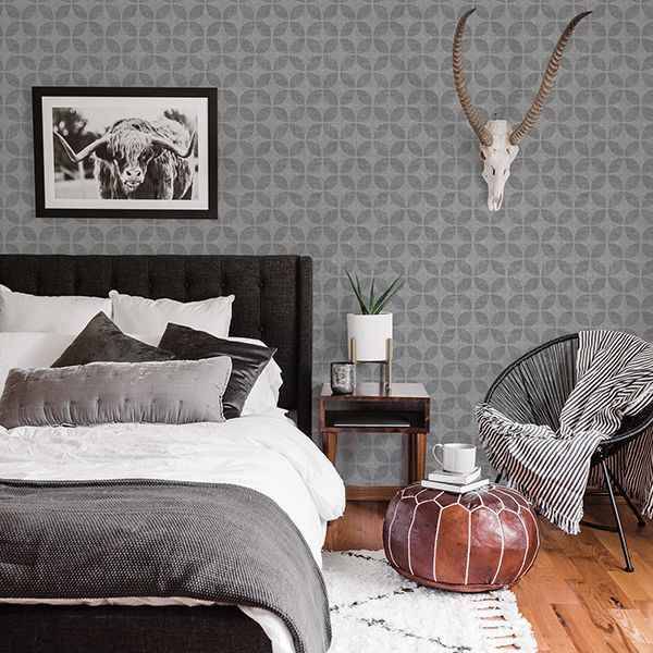 Polaris Blue Geometric Wallpaper - York Wallcoverings - 2902-25512 - York Wallcoverings Wallpaper