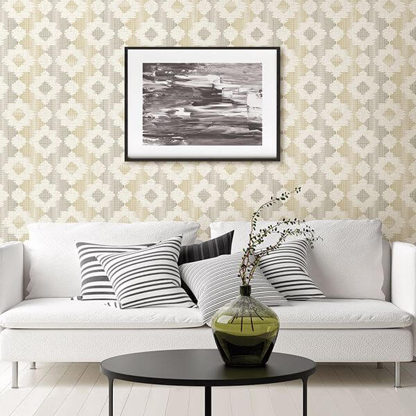 babylon-mustard-abstract-floral-wallpaper-york-wallcoverings-2902-25522 - York Wallcoverings Wallpaper