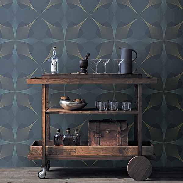 Radius Navy Geometric Wallpaper - York Wallcoverings - 2902-25526 - York Wallcoverings Wallpaper