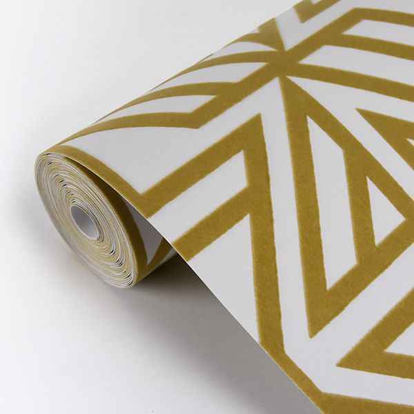 Helios Mustard Geometric Wallpaper - York Wallcoverings - 2902-87330 - York Wallcoverings Wallpaper