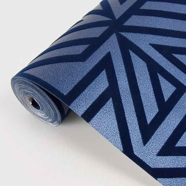 Helios Blue Geometric Wallpaper - York Wallcoverings - 2902-87333 - York Wallcoverings Wallpaper