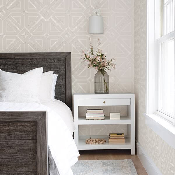 voltaire-platinum-beaded-geometric-wallpaper-york-wallcoverings-2902-87338 - York Wallcoverings Wallpaper