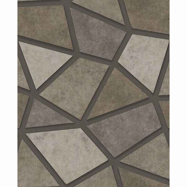 Coty Brown Mosaic Wallpaper - York Wallcoverings - 2900-25348