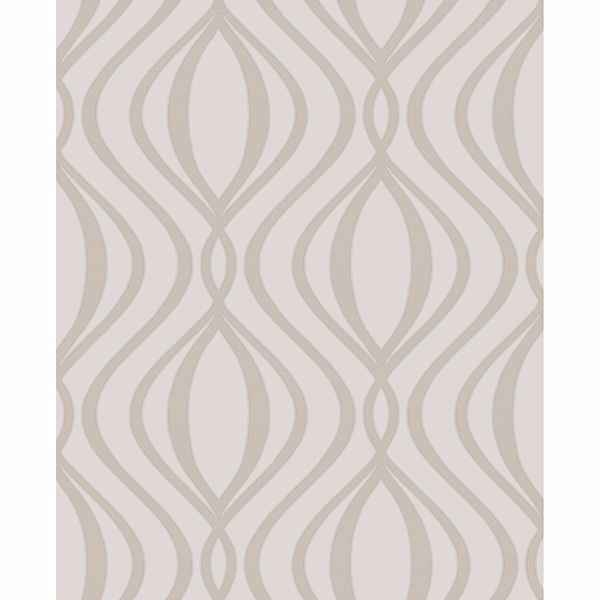 Quentin Neutral Ogee Wallpaper - York Wallcoverings - 2900-41738