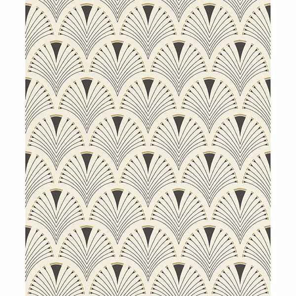 ruhlmann-cream-fan-wallpaper-york-wallcoverings-rh433210 - York Wallcoverings Wallpaper