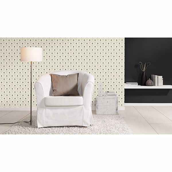 ruhlmann-cream-fan-wallpaper-york-wallcoverings-rh433210 - York Wallcoverings Wallpaper